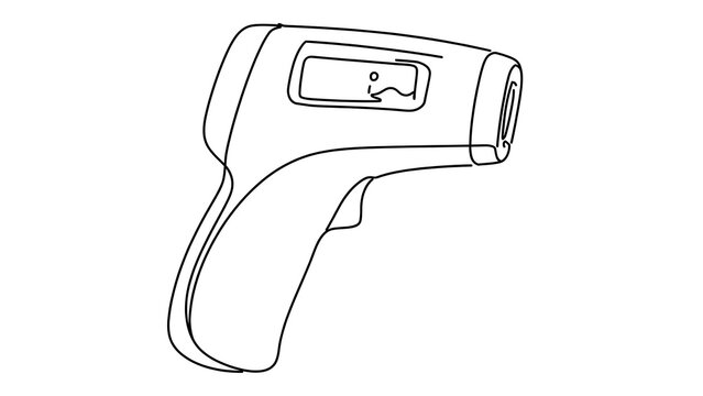 Digital infrared thermometer white background.
