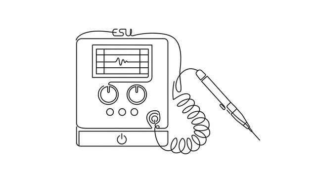 Electrosurgical unit illustration white background.