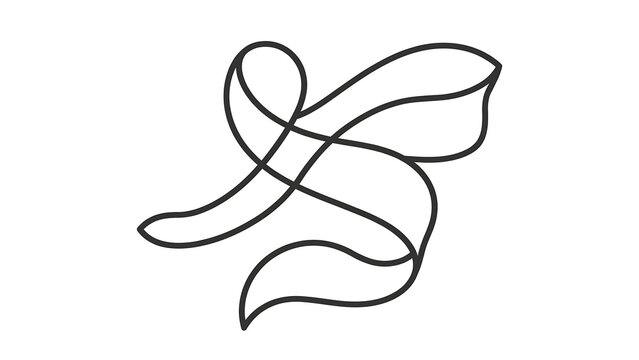 Elegant abstract ribbon design white background.