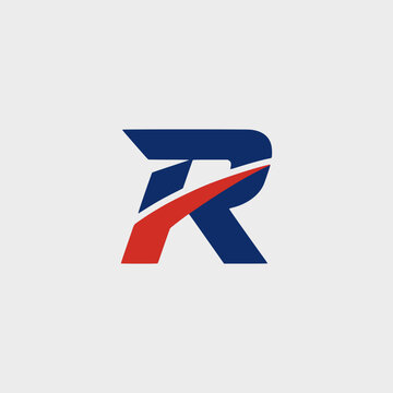 letter R sport league competition championship logo flat color vector illustration template design