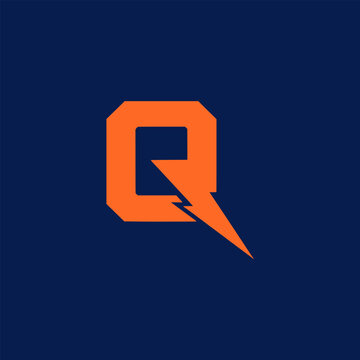 letter Q sport league competition championship logo flat color vector illustration template design