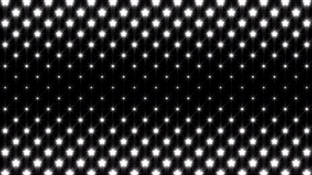 Silver Stars Sparkling and Flashing on Black Background, Video Loop