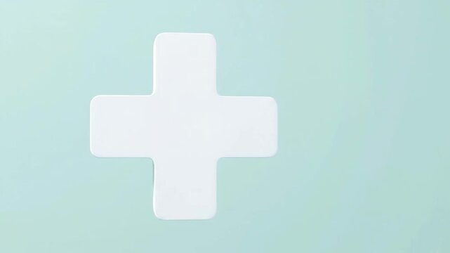 Medical Cross Healthcare Insurance Symbol Blue Background, Aqua Wall Design for Health Protection, Clinical Support, Coverage Access and Care