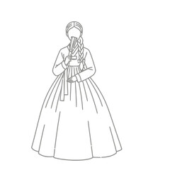 Fototapeta premium Woman in traditional Korean hanbok holding a fan
