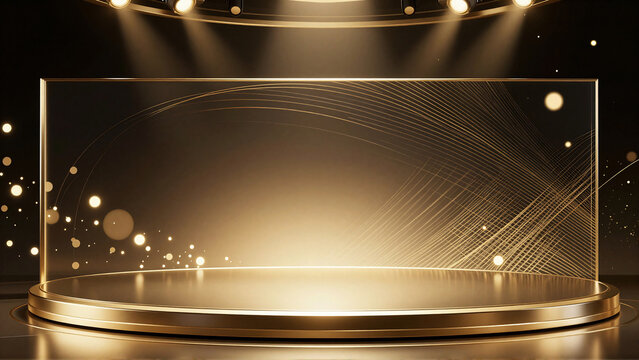 Luxury Black and Gold Podium for Product Display