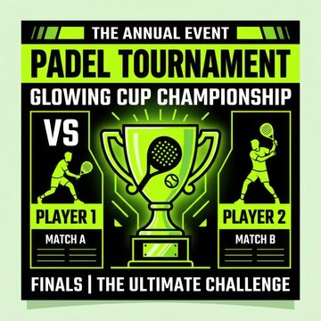 Annual Padel Tournament Glowing Cup Championship Competition Announcement