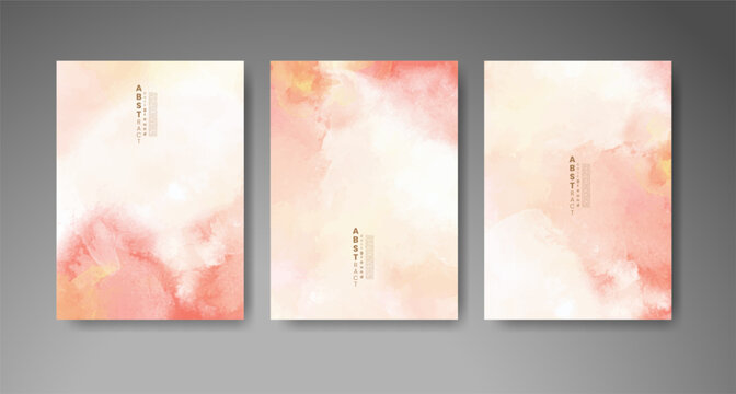 Set of colorful abstract cards with vibrant watercolor effects for postcards, greeting designs, invitations, and creative paper projects.