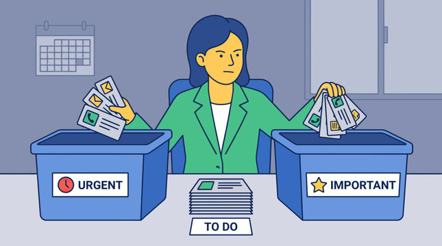 Manager Sorting Priority Tasks Into Urgent and Important