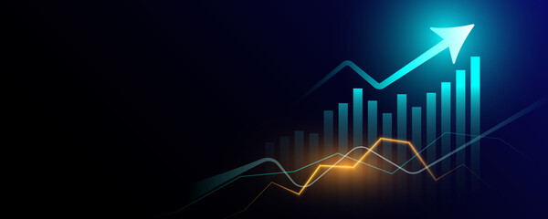 Fototapeta premium graph illustrating financial data analysis technology and market profit trends