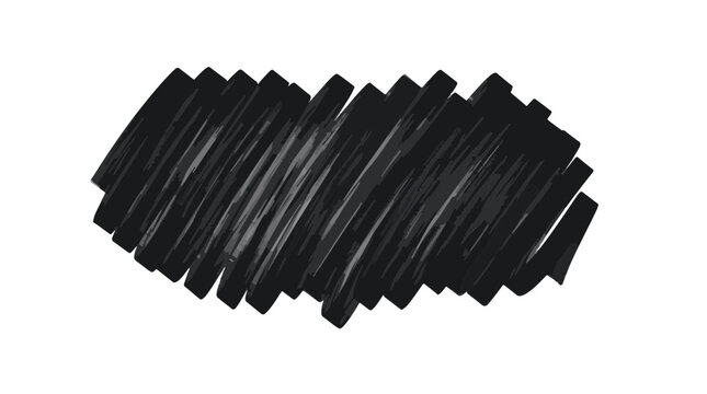 Black marker scribble texture background with hand drawn ink strokes isolated on white