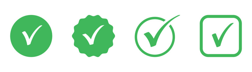 Hand drawn check mark icon set in white background. best tick mark icon set for sells. isolated on white background. © Fire Soul