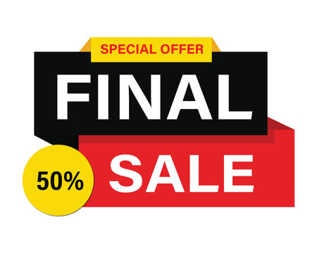 Special offer final sale fifty percent discount banner vector illustration with special offer