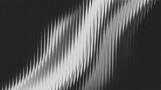 Ribbed glass background with abstract waves and glossy gradient textures in black and white, perfect for modern design, digital surfaces, decorative patterns, or minimal architectural theme .