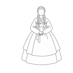 Fototapeta premium Woman in Traditional Korean Hanbok