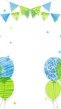 Balloon Celebration Frame Loop Background (Vertical 9:16)