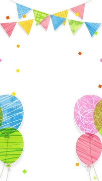 Balloon Celebration Frame Loop Background (Vertical 9:16)