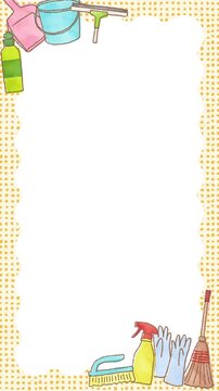 Cleaning Supplies Decorative Background (Vertical 9:16)