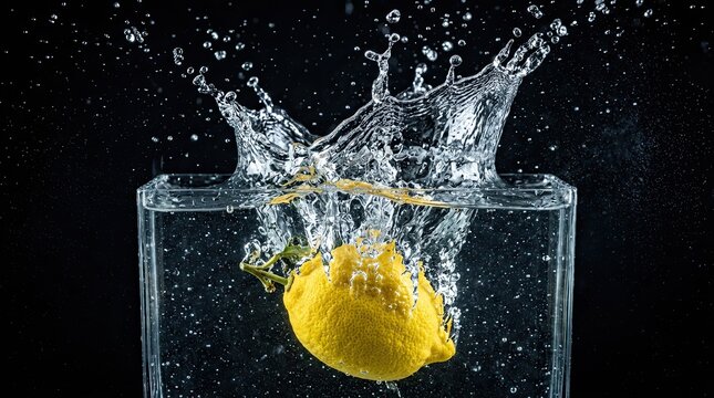 lemon splash in water