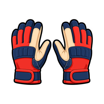 Illustration of protective work gloves for construction, industrial safety and manual labor