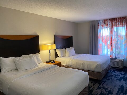hotel room with bed