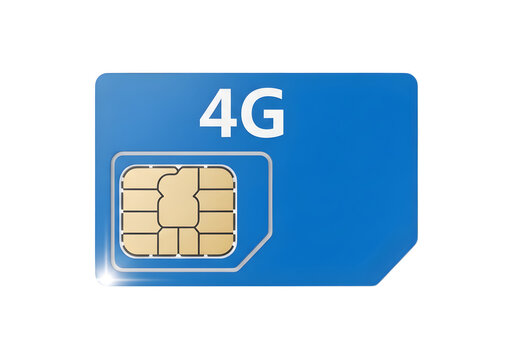Blue 4g sim card on a cardholder