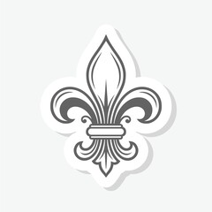 Fleur de lis sign icon sticker isolated on gray background © sljubisa