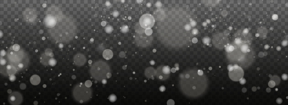 White dust glowing sparkle particle shine magical abstract festive background light effect.