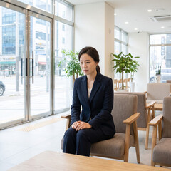 Fototapeta premium Interview Waiting, Waiting Room, Job Interview, Interview Candidate, Job Applicant, Career Preparation, Recruitment Process, Interview Room, Professional Candidate, Hiring Process, Interview Illustrat