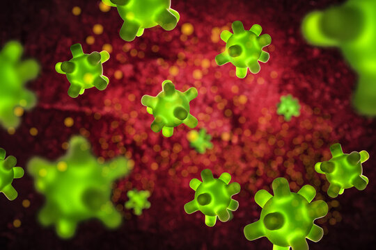Virus cells on abstract background