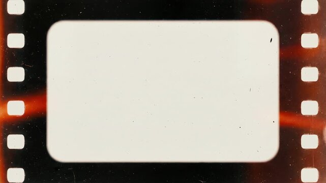Authentic 4K Super 8 Film Frame With Sprocket Hole for Retro Vintage, Super 16 Film Frame Grain Dust Authentic Scan from Vintage, Film Matte Overlay With Halation Effect And Subtle Shake