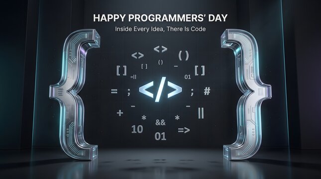 Happy Programmers' Day Poster Celebrating Coding, Programming and Software Development