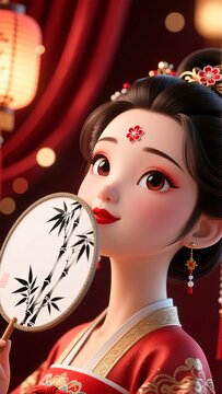 geisha with fan