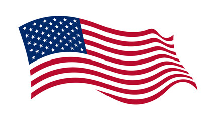 Fototapeta premium Waving flag of the United States of America isolated on white background.