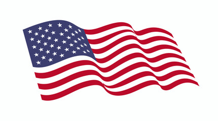 Obraz premium Waving flag of the United States of America isolated on white background.