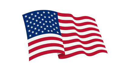 Fototapeta premium Waving flag of the United States of America isolated on white background.
