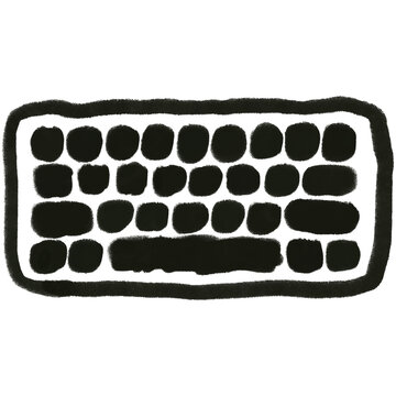 Keyboard icon chalk pastel crayon work office computer