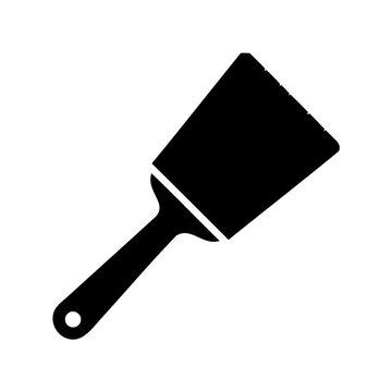 Black paint roller tool icon - Simple black and white icon of a paint roller tool ready for painting tasks, clean and minimal design.