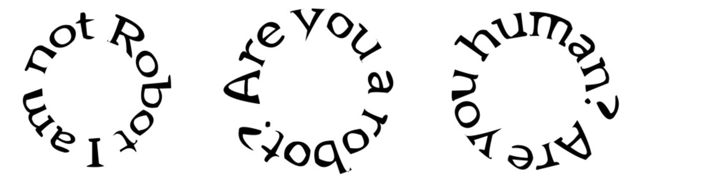 Circular captcha text elements