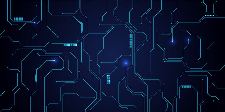 High tech technology geometric and connection system background with digital data abstract