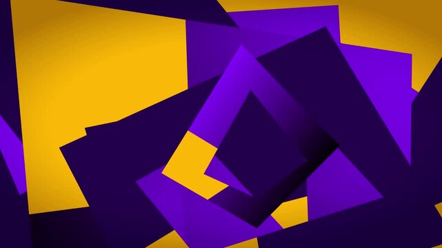 カラフルな幾何学図形が回転・拡大する抽象モーション背景アニメーション