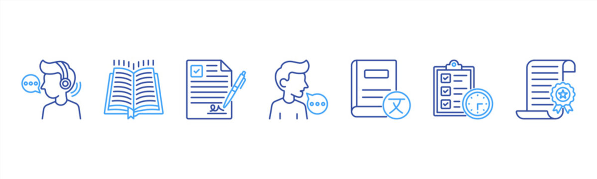 IELTS web banner featuring Listening, Reading, Writing, Speaking, Vocabulary, Practice, and Certification for English proficiency preparation and academic success.