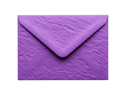 Purple paper envelope closed for mail delivery isolated on white background isolated on transparent background