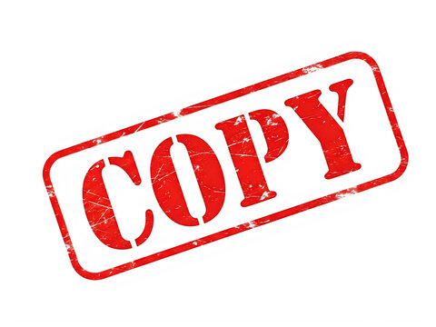 Red ink rubber stamp with the word copy isolated on a white background isolated on transparent background