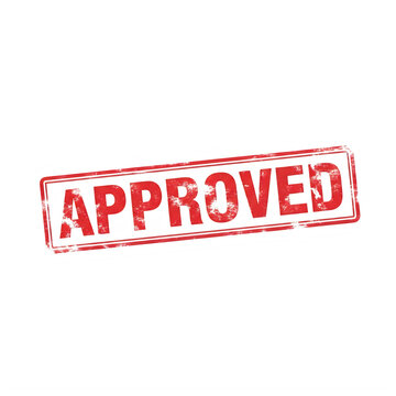 Red ink stamp with the word approved isolated on a white background isolated on transparent background