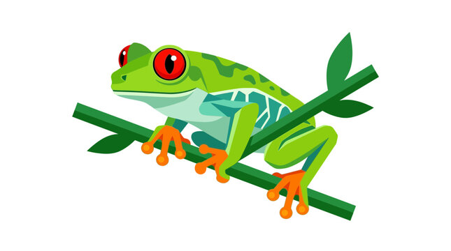 Red-Eyed Tree Frog Vector Illustration