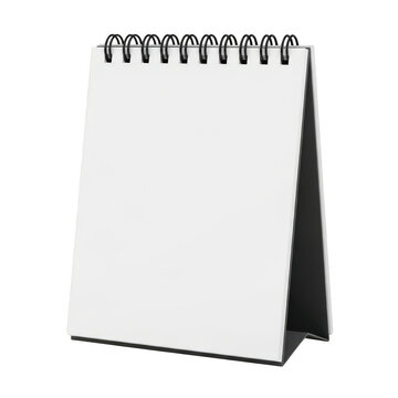 Blank standing spiral notebook on a white background isolated on transparent background