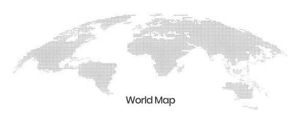 Gray Dotted World Map Vector on White Background © Md. Manik