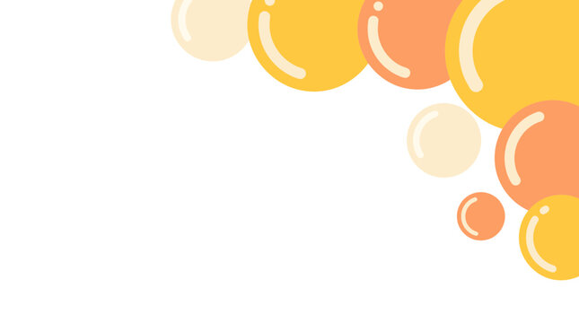 Vector abstract background with cute yellow and orange bubbles in corner for design layout