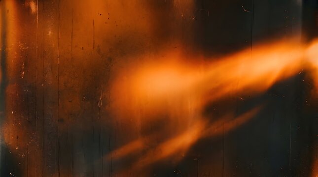 vintage film run-out burn with soft orange streak overlays