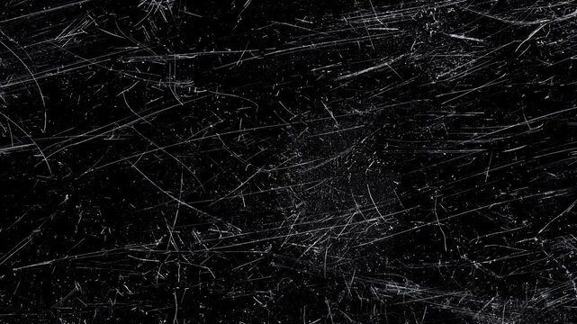 Stop Motion vintage black film grain texture with dust and scratches, Animated abstract deep black grunge background. Stop motion real paper texture overlay black and white screen chalk board texture.